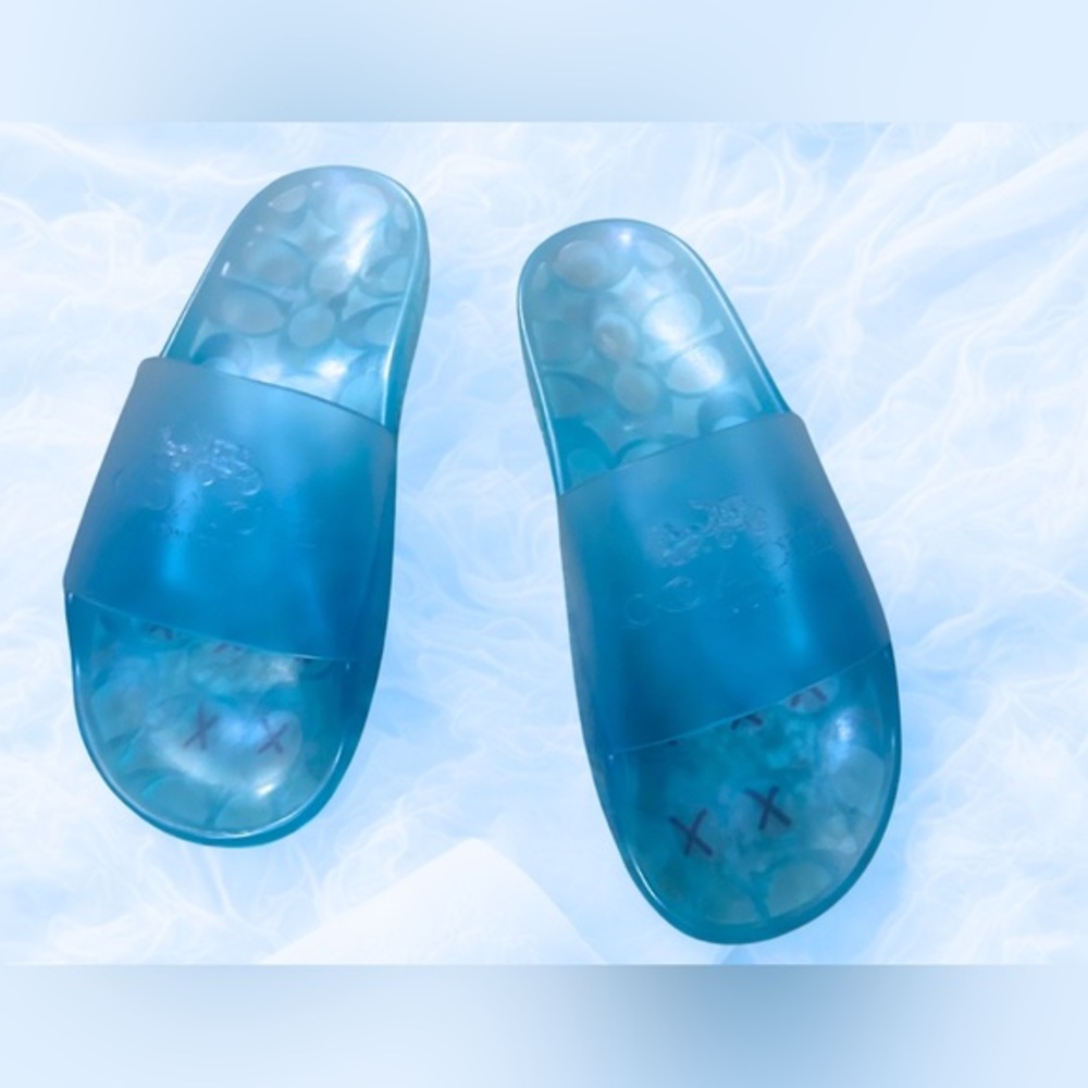 Coach Ulyssa Blue Translucent Jelly Slides Sandals Women’s 7B/ EUR 37.5